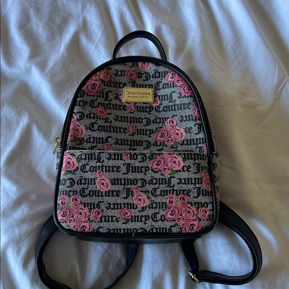 Juicy Couture Floral Black and Pink Backpack